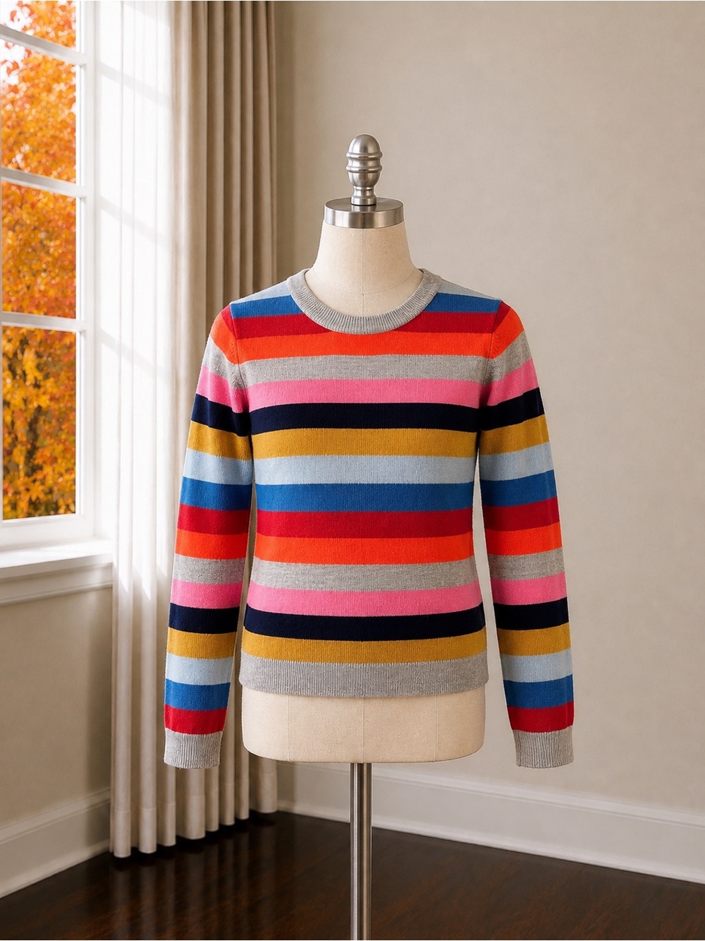Striped Crewneck Sweater in Multicolor